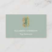 Sage green gold Yoga pose Instructor Visitenkarte (Vorderseite)