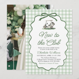 Sage Green Golf Neu im Club Brautdusche Einladung