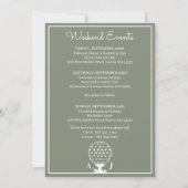 Sage Green Golf Wedding Welcome Note Einladung (Rückseite)