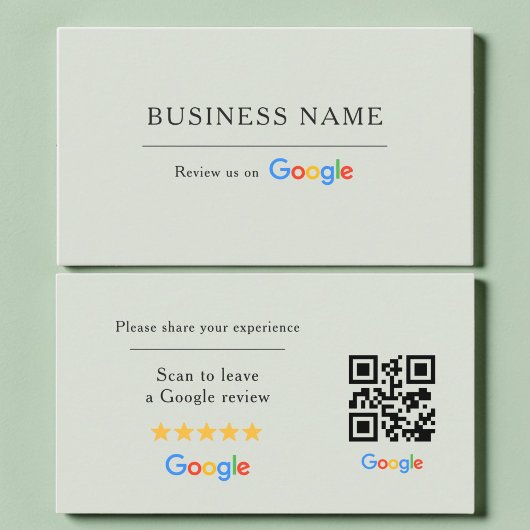 Sage Green Google Bewertungs-QR-Code Spa Salon Visitenkarte