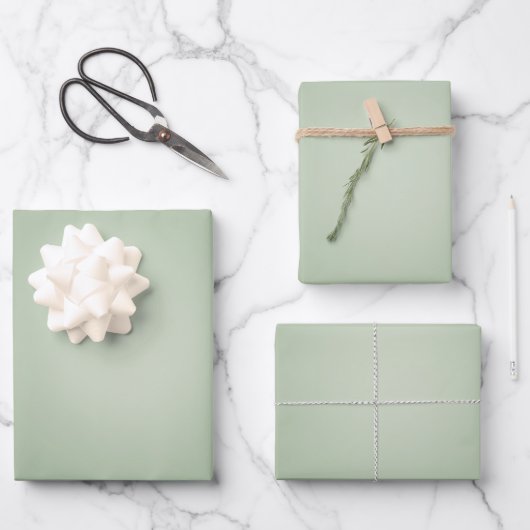Sage Green Gradient Aura Geschenkpapier Set (Vorderseite)
