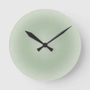 Sage Green Gradient Aura Runde Wanduhr