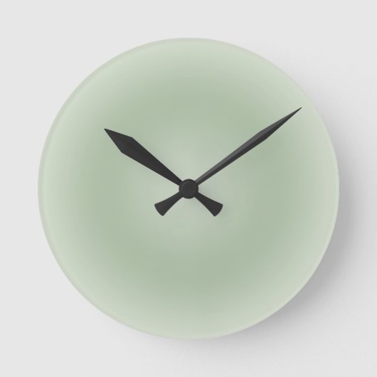 Sage Green Gradient Aura Runde Wanduhr (Vorderseite)