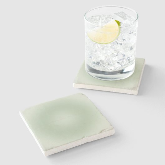 Sage Green Gradient Aura Steinuntersetzer (Seitenansicht)