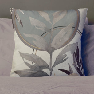 Sage Green, Gray & Cream Artistic Watercolor Kissen