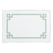 Sage Green Greek Key Border Standard Kissenbezug (Vorderseite-Rechts)