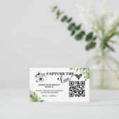 Sage Green Green Capture the Liebe QR Wedding Begleitkarte (Stehend Vorderseite)