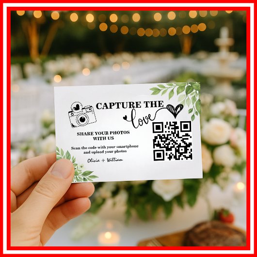 Sage Green Green Capture the Liebe QR Wedding Begleitkarte