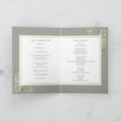 Sage Green Green Foliage Hochzeit Programm (Innenseite)