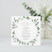 Sage Green Green Probe Dinner Einladung (Stehend Vorderseite)