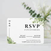 Sage Green Greenerity Blätter QR Code Wedding RSVP (Stehend Vorderseite)