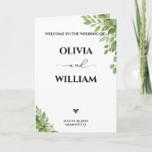 Sage Green Greenerity Order of Event Wedding Progr Programm (Vorderseite)
