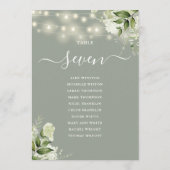 Sage Green Greenerity Sitzplan Tischnummer (Rückseite)