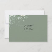 Sage Green Greenery Calligraphy RSVP Card Karte (Rückseite)
