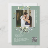 Sage Green Greenery glücklich immer nach dem Party Einladung (Rückseite)