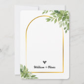 Sage Green Greenery Gold Geometric Rustic Wedding Einladung (Rückseite)