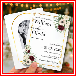 Sage Green Greenery Gold Geometric Rustic Wedding Einladung