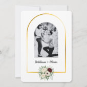 Sage Green Greenery Gold Geometric Rustic Wedding Einladung (Rückseite)