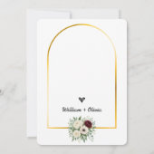 Sage Green Greenery Gold Geometric Rustic Wedding Einladung (Rückseite)