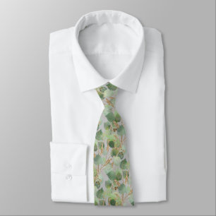 SAGE GREEN GREY BOTANICAL MENS TIE KRAWATTE