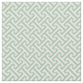 Sage Green Griechisches Schlüsselmuster Stoff (Nahaufnahme)
