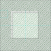 Sage Green Griechisches Schlüsselmuster Stoff (Kachel)