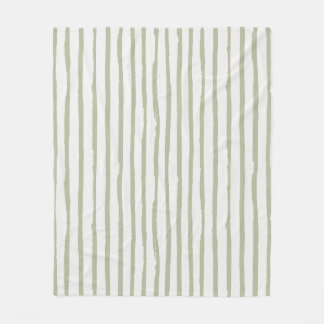 Sage Green Grunge Bold Stokes Linien Muster Fleecedecke