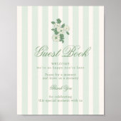 Sage Green Guest Book Table Sign Poster (Vorne)