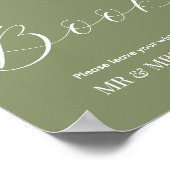Sage Green Guest Book Wedding Sign Poster (Ecke)