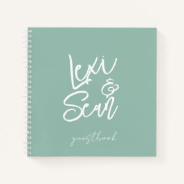  Sage Green Guestbook Spiral Notebook Notizblock