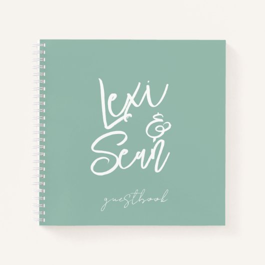 Sage Green Guestbook Spiral Notebook Notizblock (Vorderseite)