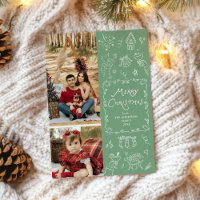 Sage Green Hand Drawing Icons Weihnachten 2 Foto