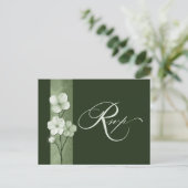 Sage Green Hand Drawn Floral Botanical RSVP Postkarte (Stehend Vorderseite)