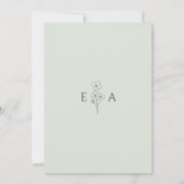 Sage Green Hand Drawn Floral Botanical Wedding Einladung (Rückseite)