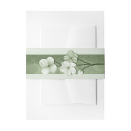 Sage Green Hand Drawn Floral Botanical Wedding Einladungsbanderole