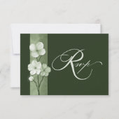 Sage Green Hand Drawn Floral QR Code RSVP Karte (Vorderseite)