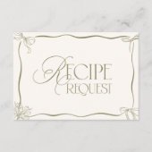 Sage Green Hand Drawn Floral Recipe Request Card Begleitkarte (Vorderseite)