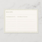 Sage Green Hand Drawn Floral Recipe Request Card Begleitkarte (Rückseite)