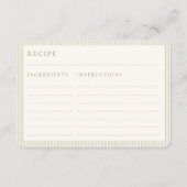 Sage Green Hand Drawn Floral Recipe Request Card Begleitkarte (Rückseite)