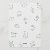 Sage Green Hand Drawn Gender Neutral Baby Shower Einladung (Rückseite)