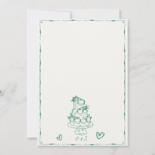 Sage Green Hand Drawn Scribble Fun Save the Date Einladung (Rückseite)