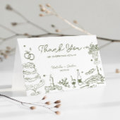 Sage Green Hand Drawn Whimsical Wedding Danke