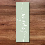 Sage green handwritten name minimalist yogamatte<br><div class="desc">This sage green yoga Mat is lovely,  elegant,  chic and professional looking - sage is perfect for any occasion. 
Customize this beautiful and elegant mat with your handwritten name.</div>