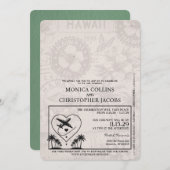 Sage Green Hawaii Pass Einladung zur Hochzeit (Vorne/Hinten)
