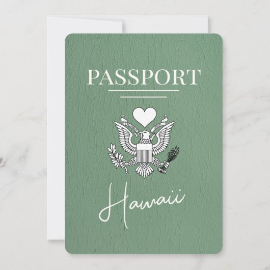 Sage Green Hawaii Pass Einladung zur Hochzeit (Rückseite)