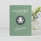 Sage Green Hawaii Pass Save the Date (Stehend Vorderseite)