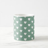 Sage Green Heart Pattern Kaffeetasse (Mittel)
