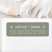 Sage Green Heart Script Couple Return Address  (Insitu)