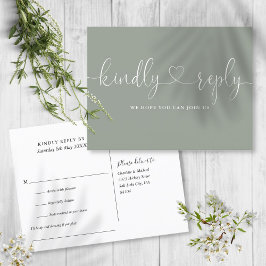 Sage Green Heart Song Request UAWG Einladungspostkarte