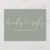 Sage Green Heart Song Request UAWG Einladungspostkarte (Vorderseite)